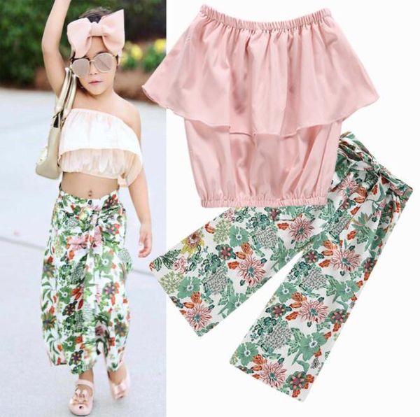 baby girls outfits children off shoulder pink bow floral pants 2pcs set 2019 summer fashion boutique kids clothing sets by1073, White
baby girls outfits children off shoulder pink bow floral pants 2pcs set 2019 summer fashion boutique kids clothing sets by1073, White