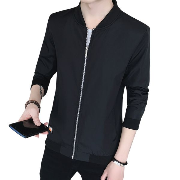 new jacket outerwear men's spring and autumn korean slim fit casual solid color baseball suit fashion mock neck jacket top, Black;brown
new jacket outerwear men's spring and autumn korean slim fit casual solid color baseball suit fashion mock neck jacket top, Black;brown