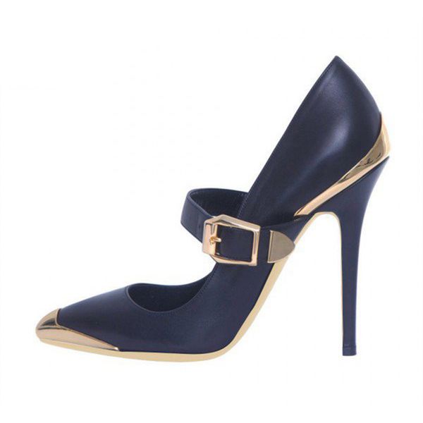 Spring Navy Gold Buckle Heels Metal Vintage Mary Jane Pumps Ladies Shoes Fashion Stiletto Heels Pointed Toe Classics Shoes, Blue
Spring Navy Gold Buckle Heels Metal Vintage Mary Jane Pumps Ladies Shoes Fashion Stiletto Heels Pointed Toe Classics Shoes, Blue