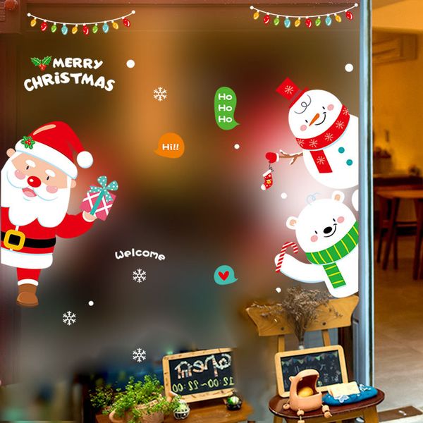 merry christmas removable diy santa claus gift snowman cartoon wall stickers for shop window glass cabinet
merry christmas removable diy santa claus gift snowman cartoon wall stickers for shop window glass cabinet