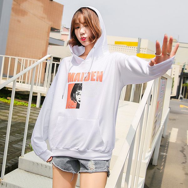 hoodies women 2019 autumn new letter printed long sleeve loose hooded womens pullover casual soft ladies sweatshirts coat, Black
hoodies women 2019 autumn new letter printed long sleeve loose hooded womens pullover casual soft ladies sweatshirts coat, Black