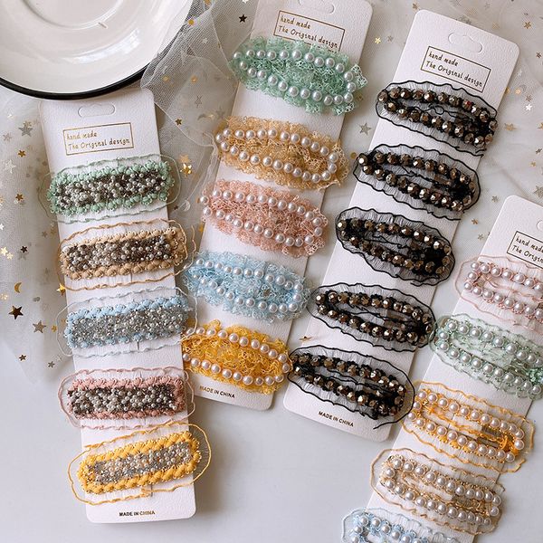 5 pcs new korea sweet girl simple colorful lace imitation pearl bb clip fashion cute princess children hairpins hair accessories, Slivery;white
5 pcs new korea sweet girl simple colorful lace imitation pearl bb clip fashion cute princess children hairpins hair accessories, Slivery;white