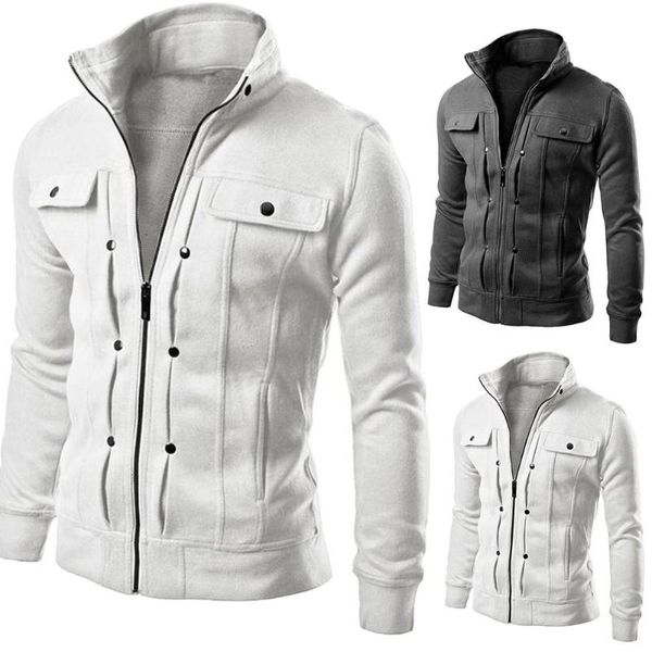 zipper men jackets autumn winter casual fleece coat bomber jacket stand collar fashion male outwear slim and fits jacket veste h, Black;brown
zipper men jackets autumn winter casual fleece coat bomber jacket stand collar fashion male outwear slim and fits jacket veste h, Black;brown