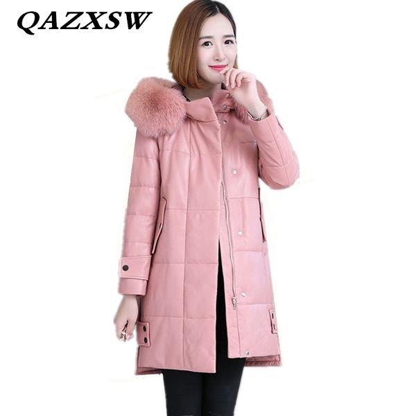 2018 new women winter fur collar hooded thicken genuine leather down jacket large size warm sheepskin leather fur coat lf259, Black
2018 new women winter fur collar hooded thicken genuine leather down jacket large size warm sheepskin leather fur coat lf259, Black