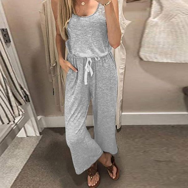 women casual button o neck solid jumpsuit romper summer backless overalls for girl drawstring loose wide legs long playsuit, Black;white
women casual button o neck solid jumpsuit romper summer backless overalls for girl drawstring loose wide legs long playsuit, Black;white