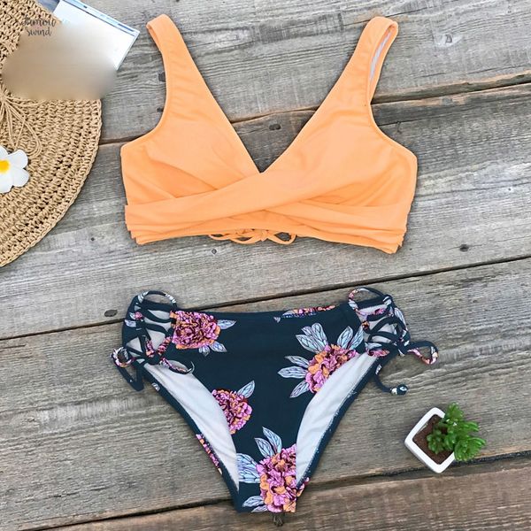 swimwear girl cupshe orange purple floral lace up bikini sets women boho two pieces swimsuits 2019 beach bathing suits, White;black
swimwear girl cupshe orange purple floral lace up bikini sets women boho two pieces swimsuits 2019 beach bathing suits, White;black