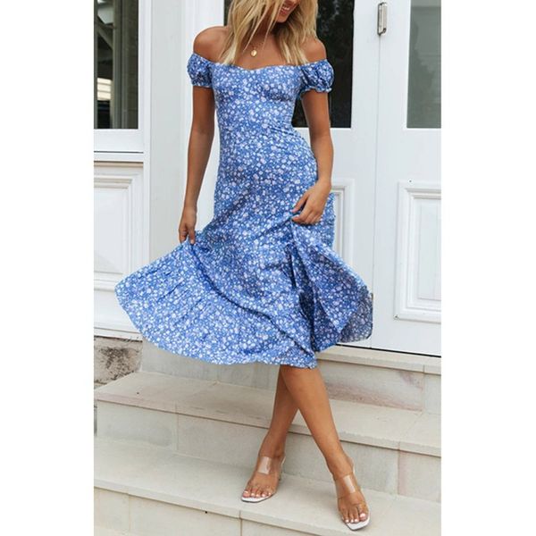 women summer dress floral print backless off shoulder ruffles dress elegant long casual dresses sale, Black;gray
women summer dress floral print backless off shoulder ruffles dress elegant long casual dresses sale, Black;gray