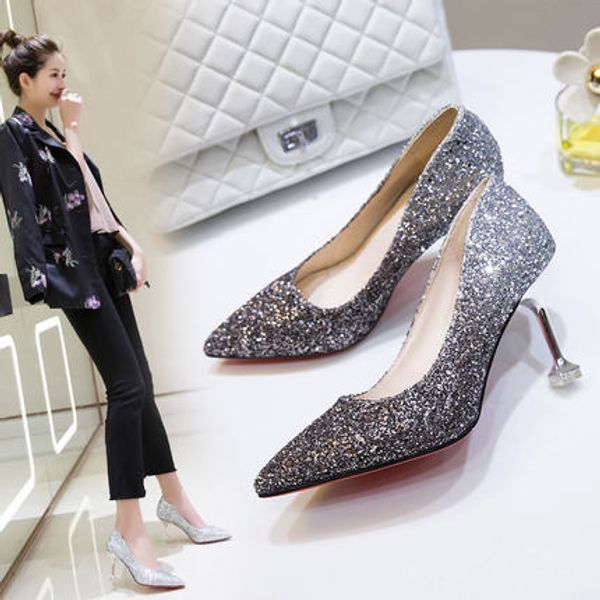 wedding shoes 2020 spring new net red shoes bridesmaid stiletto heels pointed korean version of the single tide, Black
wedding shoes 2020 spring new net red shoes bridesmaid stiletto heels pointed korean version of the single tide, Black