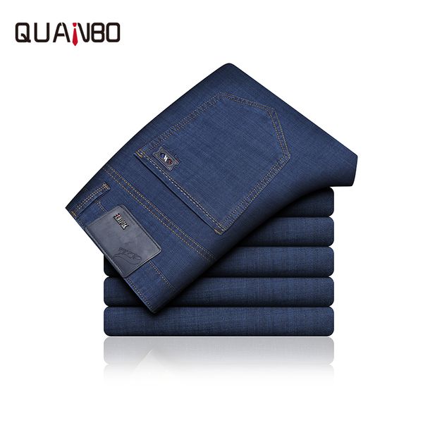 quanbo 2019 new summer thin jeans men's fashion straight elastic plus size jeans business casual denim trousers 40, Blue
quanbo 2019 new summer thin jeans men's fashion straight elastic plus size jeans business casual denim trousers 40, Blue