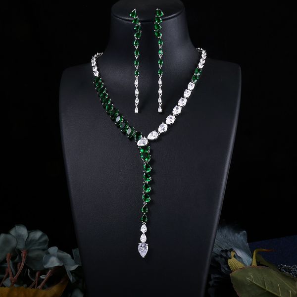 jankelly new design luxury zircon water drop shape necklace pendant set for women,party/jewelry wedding, Silver
jankelly new design luxury zircon water drop shape necklace pendant set for women,party/jewelry wedding, Silver