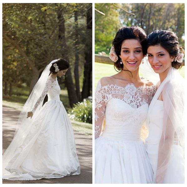 bateau lace long sleeves a-line satin wedding dresses bridal gowns 2020 modest long robe de marriage spring, White
bateau lace long sleeves a-line satin wedding dresses bridal gowns 2020 modest long robe de marriage spring, White