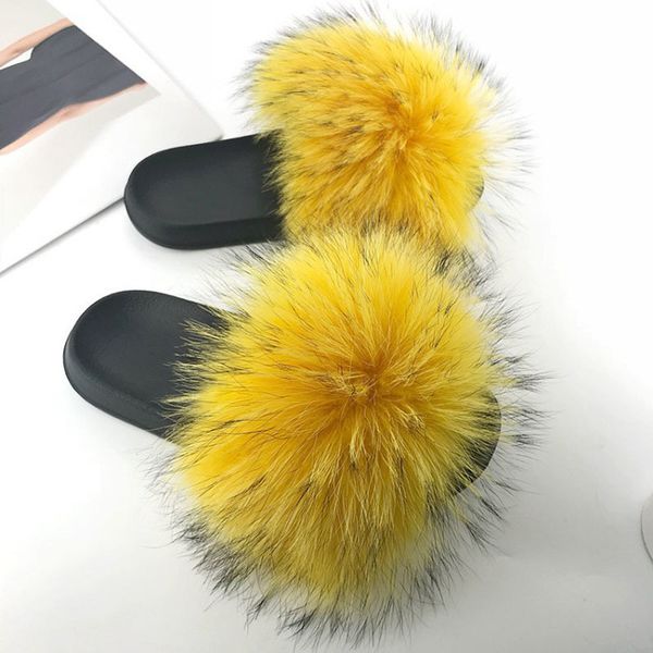 women slippers high-end leather hair slippers women fur slide casual fox fur slippers fluffy summer large furry flip-flop shoes, Black
women slippers high-end leather hair slippers women fur slide casual fox fur slippers fluffy summer large furry flip-flop shoes, Black