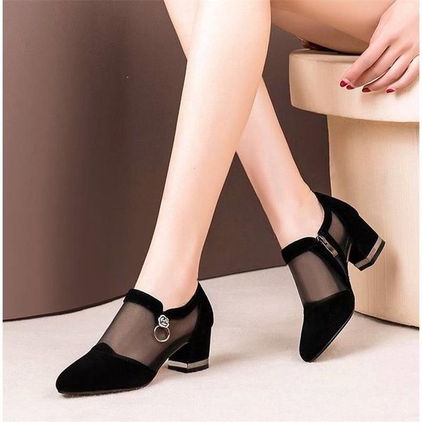summer women high heel shoes mesh breathable pumps zip pointed toe thick heels fashion female dress shoes elegant footwear, Black
summer women high heel shoes mesh breathable pumps zip pointed toe thick heels fashion female dress shoes elegant footwear, Black