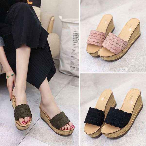 slipper women's 2020 summer new slanted heel platform platform korean-style fashion all-match high heel, Black;red
slipper women's 2020 summer new slanted heel platform platform korean-style fashion all-match high heel, Black;red
