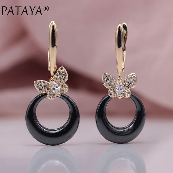 pataya new arrivals black white ceramics butterfly cute natural zircon long dangle earrings 585 rose gold women wedding jewelry, Silver
pataya new arrivals black white ceramics butterfly cute natural zircon long dangle earrings 585 rose gold women wedding jewelry, Silver