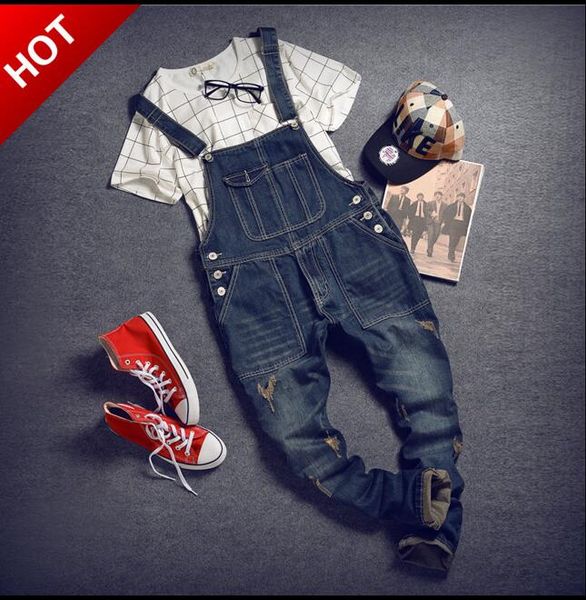 2019 street fashion hair stylist simple susperdens pants male korean version of the men's casual denim slim trousers, Blue
2019 street fashion hair stylist simple susperdens pants male korean version of the men's casual denim slim trousers, Blue