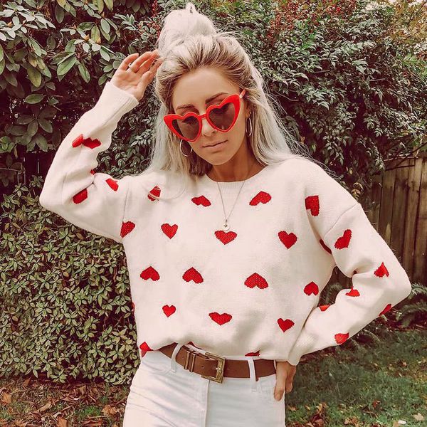 occident fashion women autumn pullover long sleeve round collar retro love heart jacquard loose casual sweet knitting sweater, White;black
occident fashion women autumn pullover long sleeve round collar retro love heart jacquard loose casual sweet knitting sweater, White;black