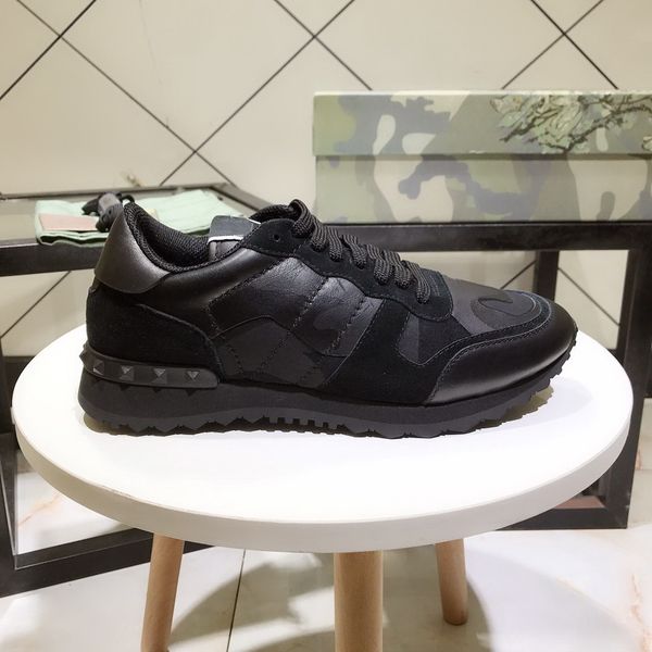 new color camo suede studded camouflage rock runner sneaker shoes for men stud casual luxury genuine leather designer shoes, Black
new color camo suede studded camouflage rock runner sneaker shoes for men stud casual luxury genuine leather designer shoes, Black