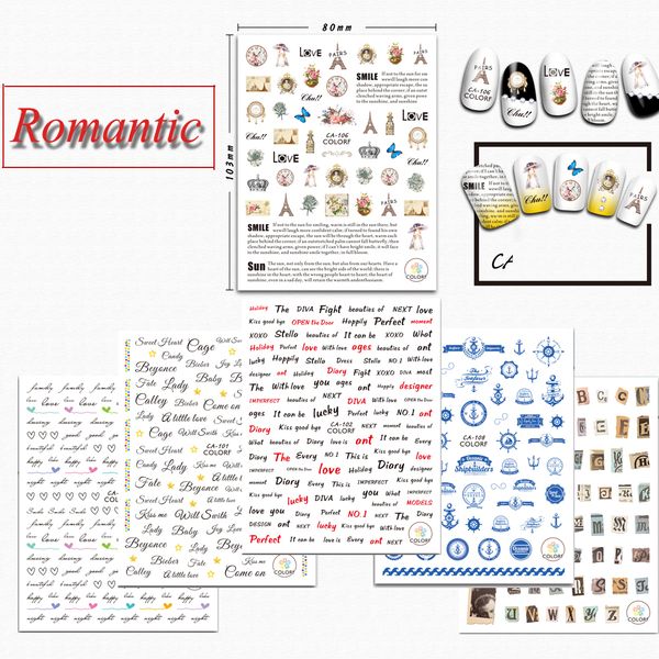 1sheets english letters nail stamp nail art decoration sea romantic 3d adhesive transfer polish sets sliders decals trca100-108, Black
1sheets english letters nail stamp nail art decoration sea romantic 3d adhesive transfer polish sets sliders decals trca100-108, Black