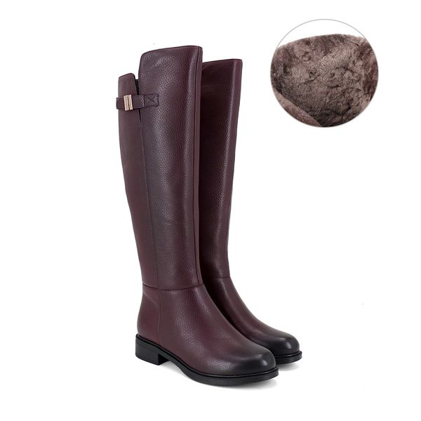 Special Design Boots Knee-High Warm Round Toe Genuine Leather Comfortable Square Heel Shoes Wool Women's Boots, Black
Special Design Boots Knee-High Warm Round Toe Genuine Leather Comfortable Square Heel Shoes Wool Women's Boots, Black
