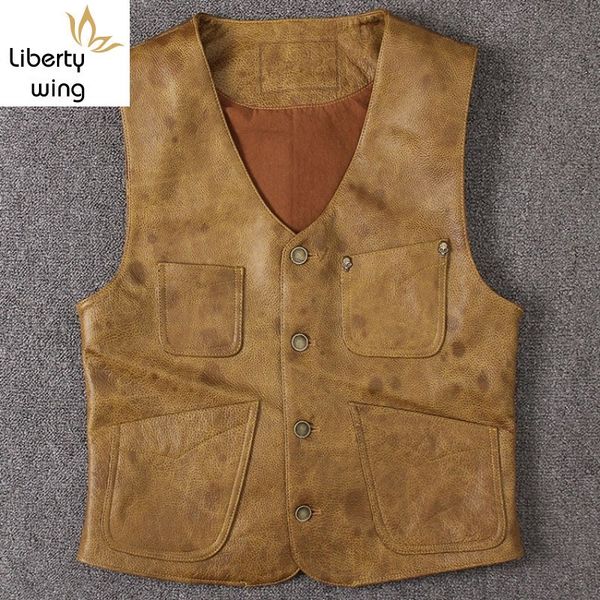 2020 new men autumn cow real vest short sleeveless jacket pockets gilet male luxury leather single breasted waistcoat, Black;white
2020 new men autumn cow real vest short sleeveless jacket pockets gilet male luxury leather single breasted waistcoat, Black;white