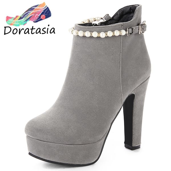 doratasia big size 33-43 ladies elegant pearl decorating ankle boots women 2019 party platform boots high heels shoes woman, Black
doratasia big size 33-43 ladies elegant pearl decorating ankle boots women 2019 party platform boots high heels shoes woman, Black