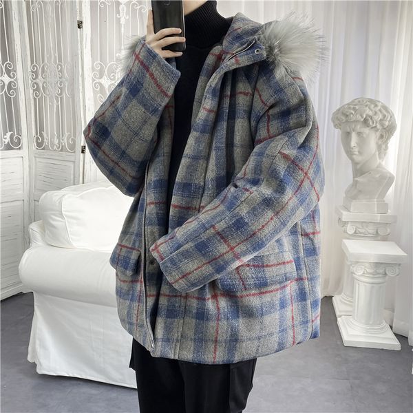 winter new plaid coat men's warm thick fashion parka men casual fur collar hooded coat man wild loose cotton jacket male clothes, Black
winter new plaid coat men's warm thick fashion parka men casual fur collar hooded coat man wild loose cotton jacket male clothes, Black