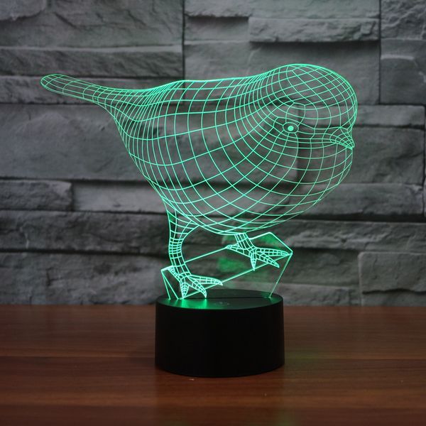 3d optical illusion robin birds night light, multi colors led night light, home decor for baby nursery and kids gift
3d optical illusion robin birds night light, multi colors led night light, home decor for baby nursery and kids gift