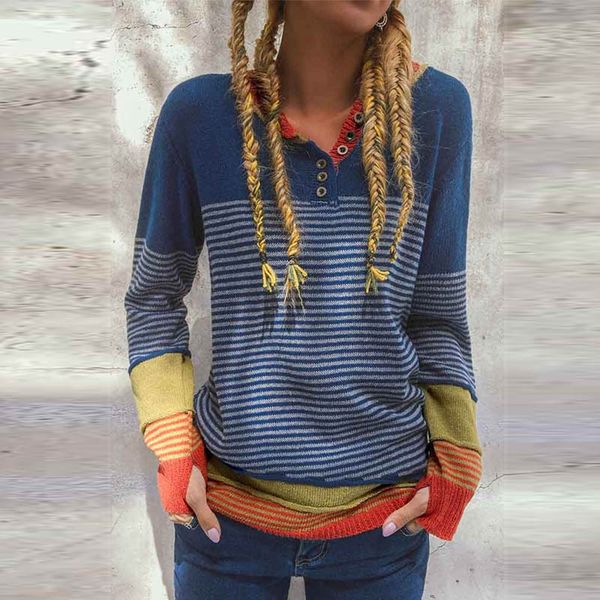 autumn women's striped sweaters 2019 casual long sleeve blusas female button knitwear pullovers plus size tunic pull femme, White;black
autumn women's striped sweaters 2019 casual long sleeve blusas female button knitwear pullovers plus size tunic pull femme, White;black