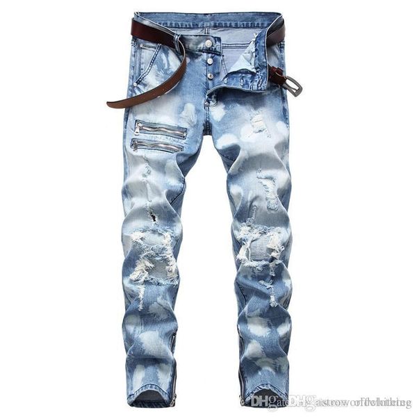 ripped mens designer jeans straight stretch slim mens long pants spring fashion plus size male jeans, Blue
ripped mens designer jeans straight stretch slim mens long pants spring fashion plus size male jeans, Blue