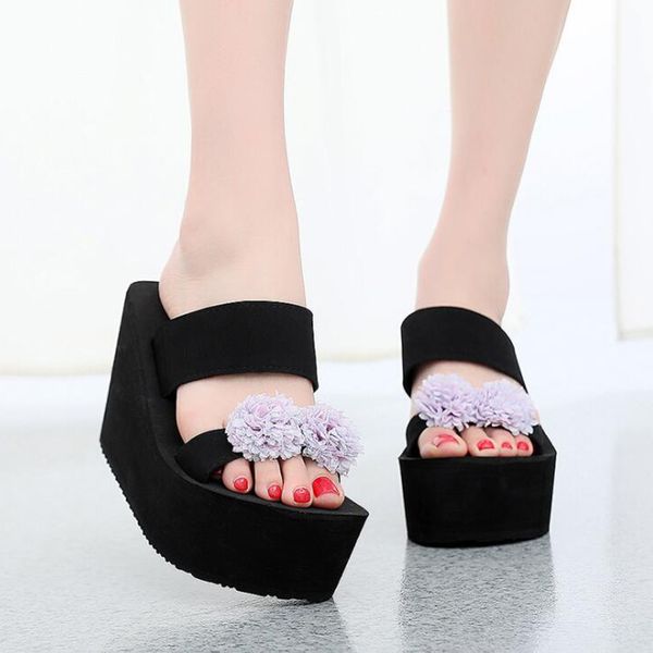 women slipper seaside non-slip sandals wedges platform toe flower elegant female sandals summer ladies beach shoes woman s203, Black
women slipper seaside non-slip sandals wedges platform toe flower elegant female sandals summer ladies beach shoes woman s203, Black