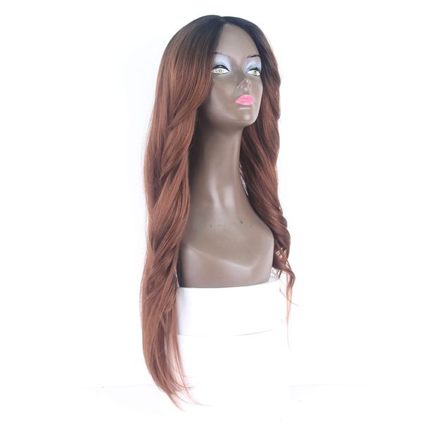 26inch yaki straight synthetic wigs for black women heat resistant ombre brown long loose wave wigs with two side bangs
26inch yaki straight synthetic wigs for black women heat resistant ombre brown long loose wave wigs with two side bangs