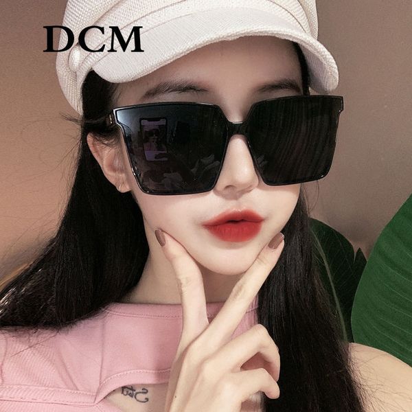 

dcm square oversized shades women sunglasses fashion big frame sun glasses vintage retro oculos feminino uv400, White;black