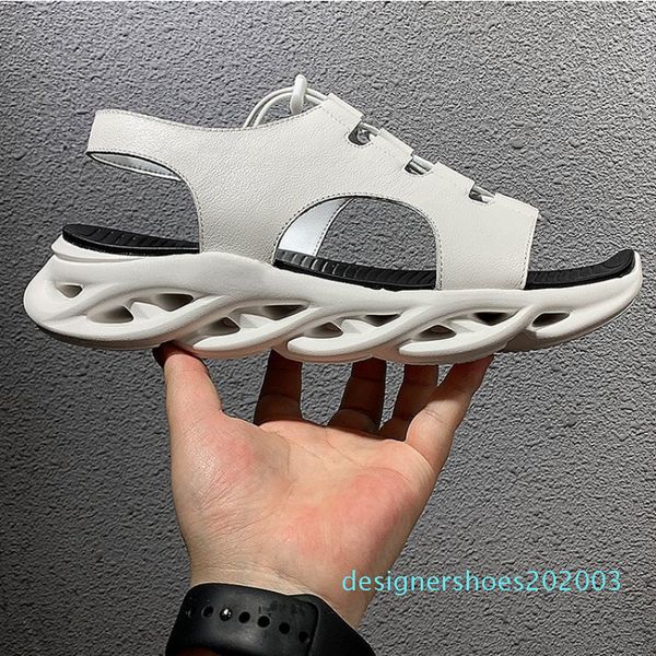 men summer shoes genuine leather summer 2020 gladiator sandals designer platform height increasing cowhide beach sandals male d03, Black 
men summer shoes genuine leather summer 2020 gladiator sandals designer platform height increasing cowhide beach sandals male d03, Black