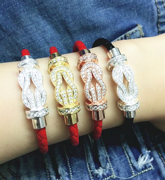 real leather lucky 8 zircon buckle bracelet men 4mm braided cord bangle magnet wristband france brand femele jewelry black red, Golden;silver
real leather lucky 8 zircon buckle bracelet men 4mm braided cord bangle magnet wristband france brand femele jewelry black red, Golden;silver