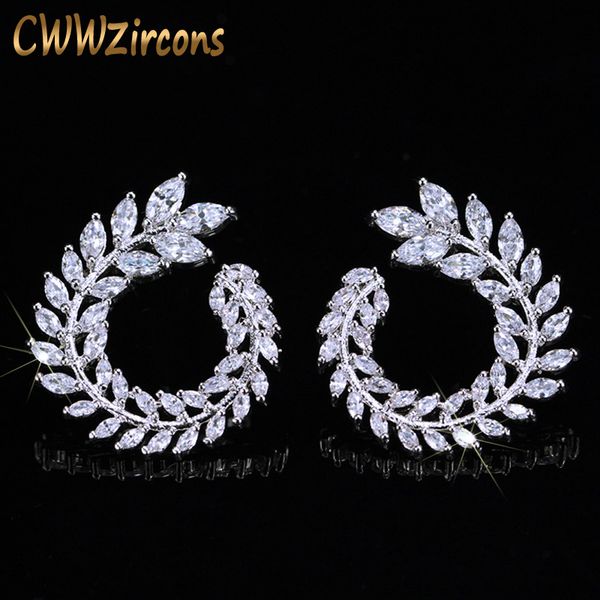 cwwzircons sparkly olive branch leaf shape marquise cut big cubic zirconia stud earrings for women fashion brand jewelry cz363, Golden;silver
cwwzircons sparkly olive branch leaf shape marquise cut big cubic zirconia stud earrings for women fashion brand jewelry cz363, Golden;silver
