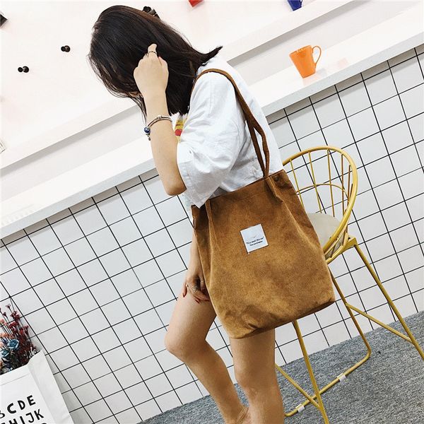 women high capacity corduroy tote new ladies casual shoulder bag simple foldable reusable shopping beach bag
women high capacity corduroy tote new ladies casual shoulder bag simple foldable reusable shopping beach bag