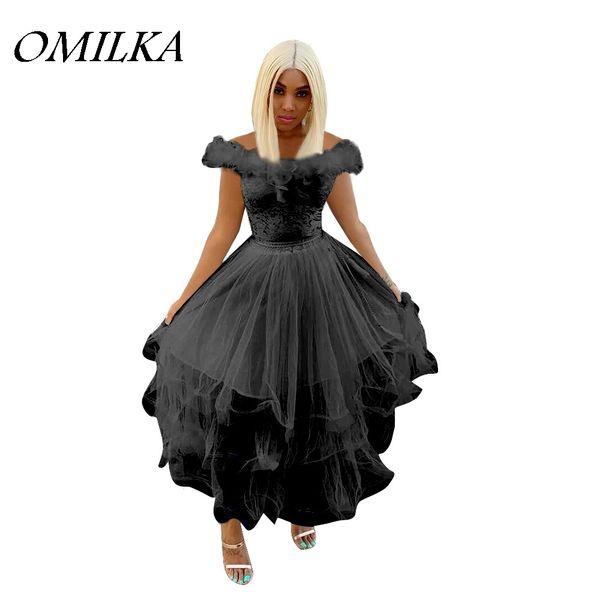 omilka 2019 spring women short sleeve off shoulder fur mesh ball gown dress black white club party ruffle midi dress, Black;gray
omilka 2019 spring women short sleeve off shoulder fur mesh ball gown dress black white club party ruffle midi dress, Black;gray