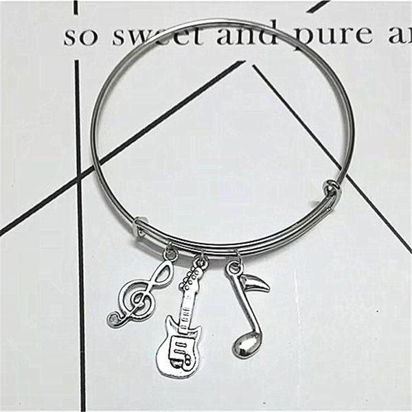 handmade guitar bracelet, silver color adjustable bracelet, charm bangle, music note bangle bracelet, Black
handmade guitar bracelet, silver color adjustable bracelet, charm bangle, music note bangle bracelet, Black