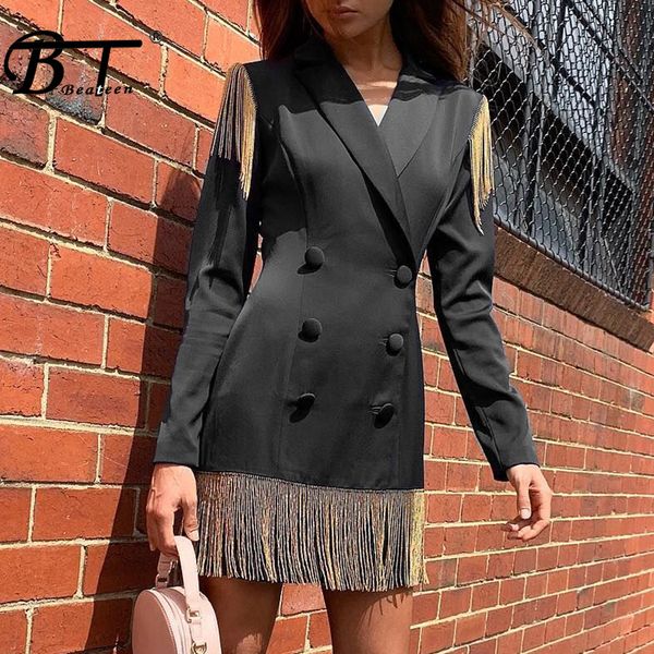 beateen 2019 new spring black fashion mini blazer dress with tassel long sleeve office lady solid formal business wear, Black;gray
beateen 2019 new spring black fashion mini blazer dress with tassel long sleeve office lady solid formal business wear, Black;gray