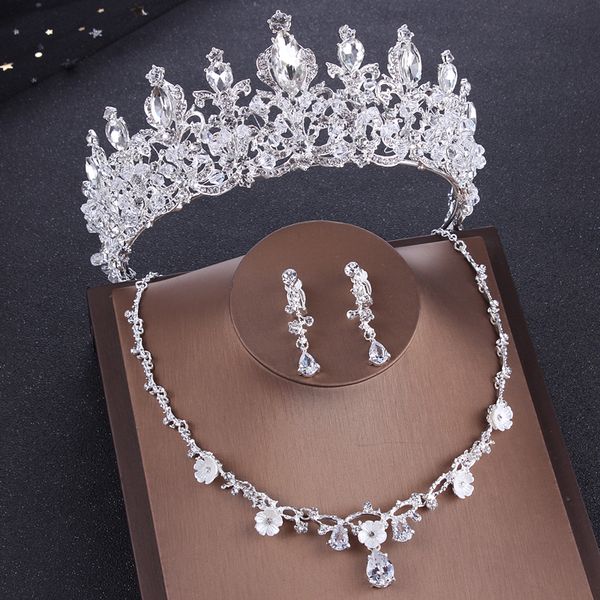 luxury silver crystal flowers bridal jewelry sets rhinestone choker necklaces tiara crown earrings set african beads jewelry set
luxury silver crystal flowers bridal jewelry sets rhinestone choker necklaces tiara crown earrings set african beads jewelry set