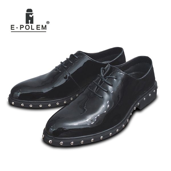 2018 spring new all-matching rivet pointed toe lace-up men's oxfords shoes british style low upper nightclub casual leather shoe, Black
2018 spring new all-matching rivet pointed toe lace-up men's oxfords shoes british style low upper nightclub casual leather shoe, Black