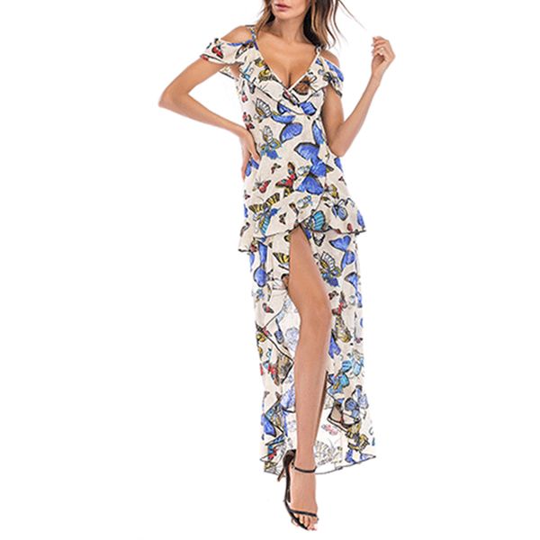 summer ruffle chiffon party fishtail women dress long irregular maxi beach casual cold shoulder floral deep v-neck strap, Black;gray
summer ruffle chiffon party fishtail women dress long irregular maxi beach casual cold shoulder floral deep v-neck strap, Black;gray