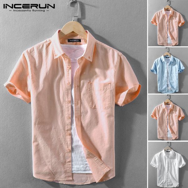 men's casual shirts summer men shirt 2021 short sleeve solid color lapel streetwear brand button harajuku basic camisas incerun 7, White;black
men's casual shirts summer men shirt 2021 short sleeve solid color lapel streetwear brand button harajuku basic camisas incerun 7, White;black
