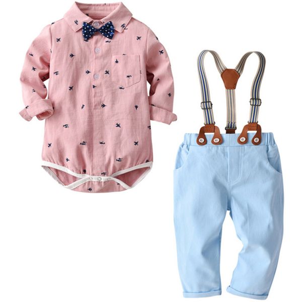 2019 baby clothes set boys pink bow tie gentleman long-sleeved shirt+strap trousers set 2pcs cartoon little aircraft print suits, White
2019 baby clothes set boys pink bow tie gentleman long-sleeved shirt+strap trousers set 2pcs cartoon little aircraft print suits, White