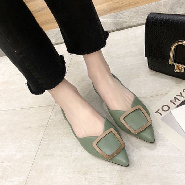 women's shoes spring and summer new all-in-one metal buckle pointed flat shoes soft sole comfortable sole female, Black
women's shoes spring and summer new all-in-one metal buckle pointed flat shoes soft sole comfortable sole female, Black