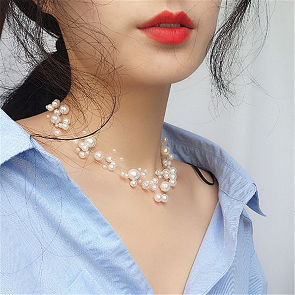 all over the sky star fairy transparent line of pearl necklace chain multilayer brief paragraph female necklace, Silver
all over the sky star fairy transparent line of pearl necklace chain multilayer brief paragraph female necklace, Silver