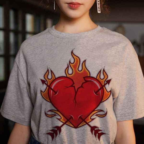 2020 new fashion casual cute love print grey short sleeve t-shirt harajuku casual cartoon cute female short sleeve t-shirt, White
2020 new fashion casual cute love print grey short sleeve t-shirt harajuku casual cartoon cute female short sleeve t-shirt, White