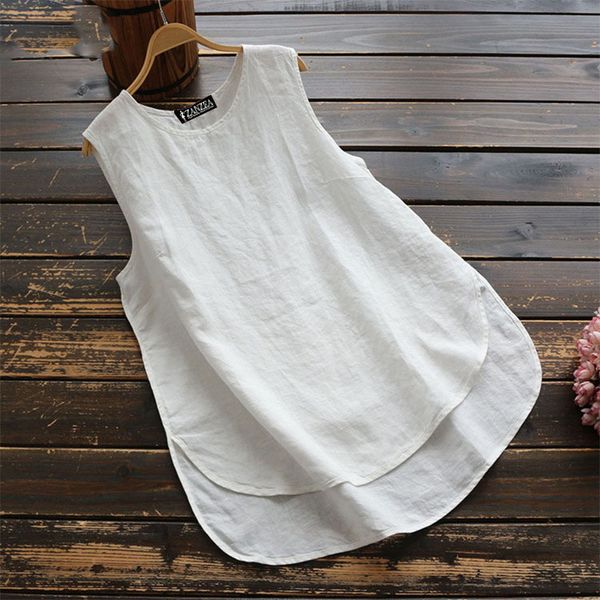 women's asymmetrical blouse 2020 plus size tanks casual linen blusas female sleeveless chemise summer shirts 5xl, White
women's asymmetrical blouse 2020 plus size tanks casual linen blusas female sleeveless chemise summer shirts 5xl, White
