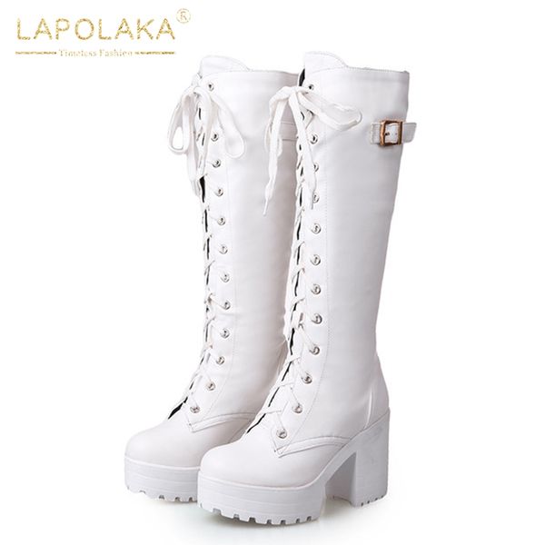 lapolaka 2019 big sizes 34-43 street style cool high heels knee-high boots woman platform winter women shoes snow boot female, Black
lapolaka 2019 big sizes 34-43 street style cool high heels knee-high boots woman platform winter women shoes snow boot female, Black